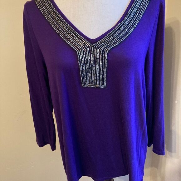 Cupio purple v-neck tunic - Picture 2 of 10